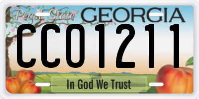 GA license plate CCO1211