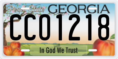GA license plate CCO1218