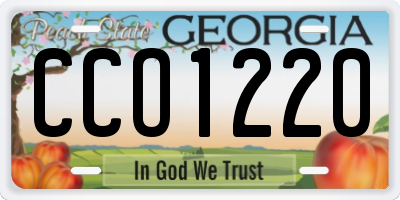 GA license plate CCO1220