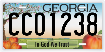 GA license plate CCO1238