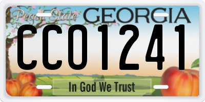 GA license plate CCO1241