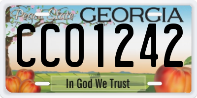 GA license plate CCO1242