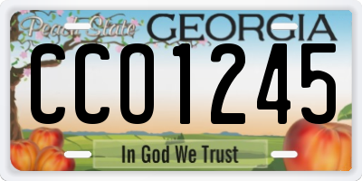 GA license plate CCO1245