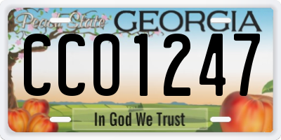 GA license plate CCO1247