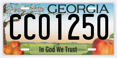 GA license plate CCO1250