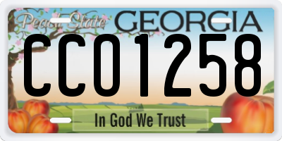 GA license plate CCO1258