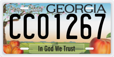 GA license plate CCO1267