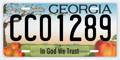 GA license plate CCO1289