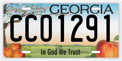 GA license plate CCO1291