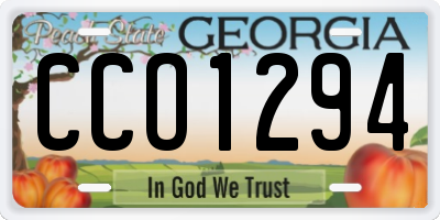 GA license plate CCO1294