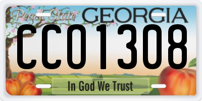 GA license plate CCO1308