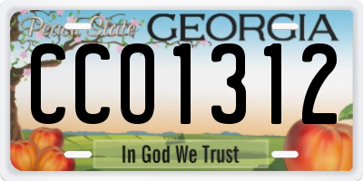 GA license plate CCO1312
