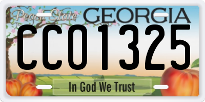 GA license plate CCO1325