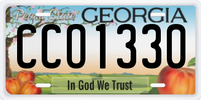 GA license plate CCO1330