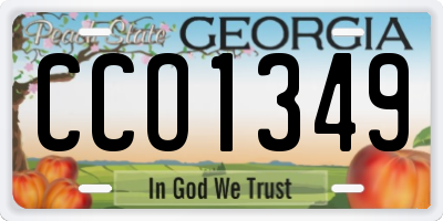 GA license plate CCO1349
