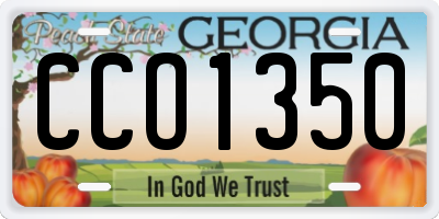 GA license plate CCO1350