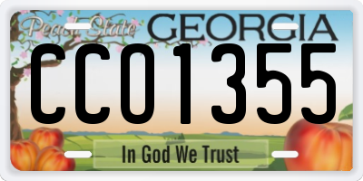 GA license plate CCO1355