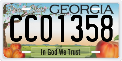 GA license plate CCO1358