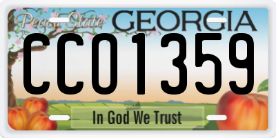 GA license plate CCO1359