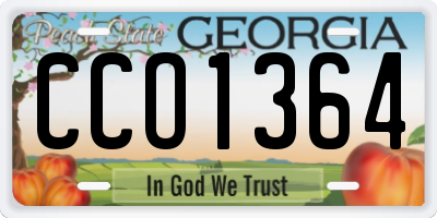 GA license plate CCO1364