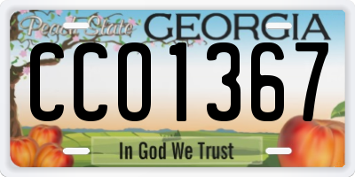 GA license plate CCO1367