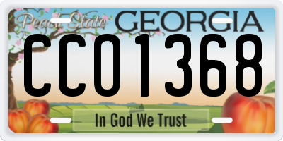 GA license plate CCO1368