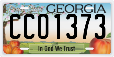 GA license plate CCO1373