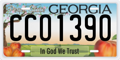 GA license plate CCO1390