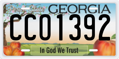 GA license plate CCO1392