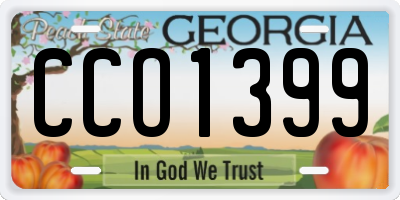 GA license plate CCO1399