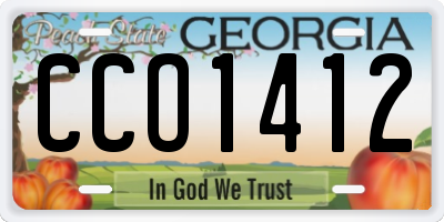 GA license plate CCO1412