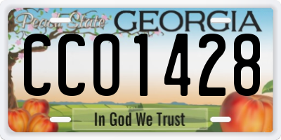 GA license plate CCO1428