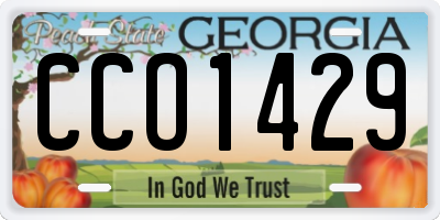 GA license plate CCO1429