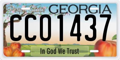 GA license plate CCO1437