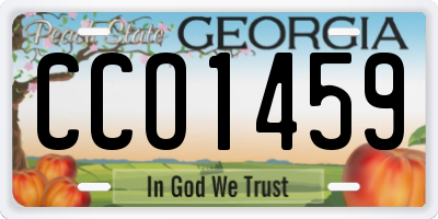 GA license plate CCO1459