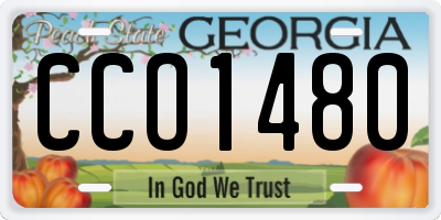 GA license plate CCO1480