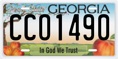 GA license plate CCO1490