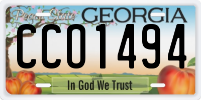 GA license plate CCO1494
