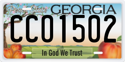 GA license plate CCO1502