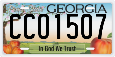 GA license plate CCO1507