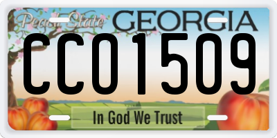 GA license plate CCO1509