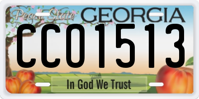 GA license plate CCO1513