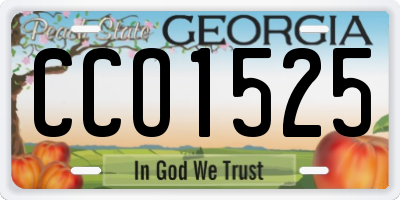 GA license plate CCO1525