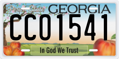 GA license plate CCO1541