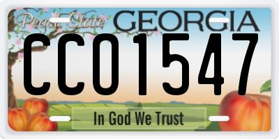 GA license plate CCO1547