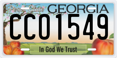GA license plate CCO1549