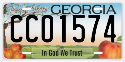 GA license plate CCO1574