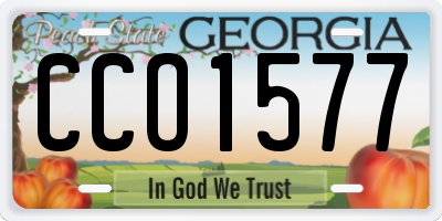 GA license plate CCO1577