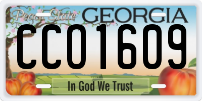 GA license plate CCO1609
