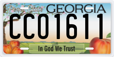 GA license plate CCO1611